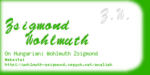 zsigmond wohlmuth business card